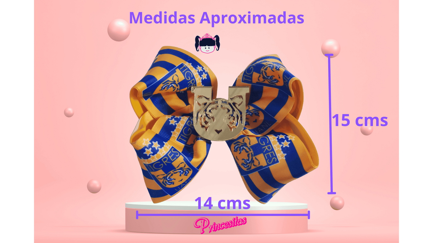 Moño de Tigres tamaño grande diseño 2