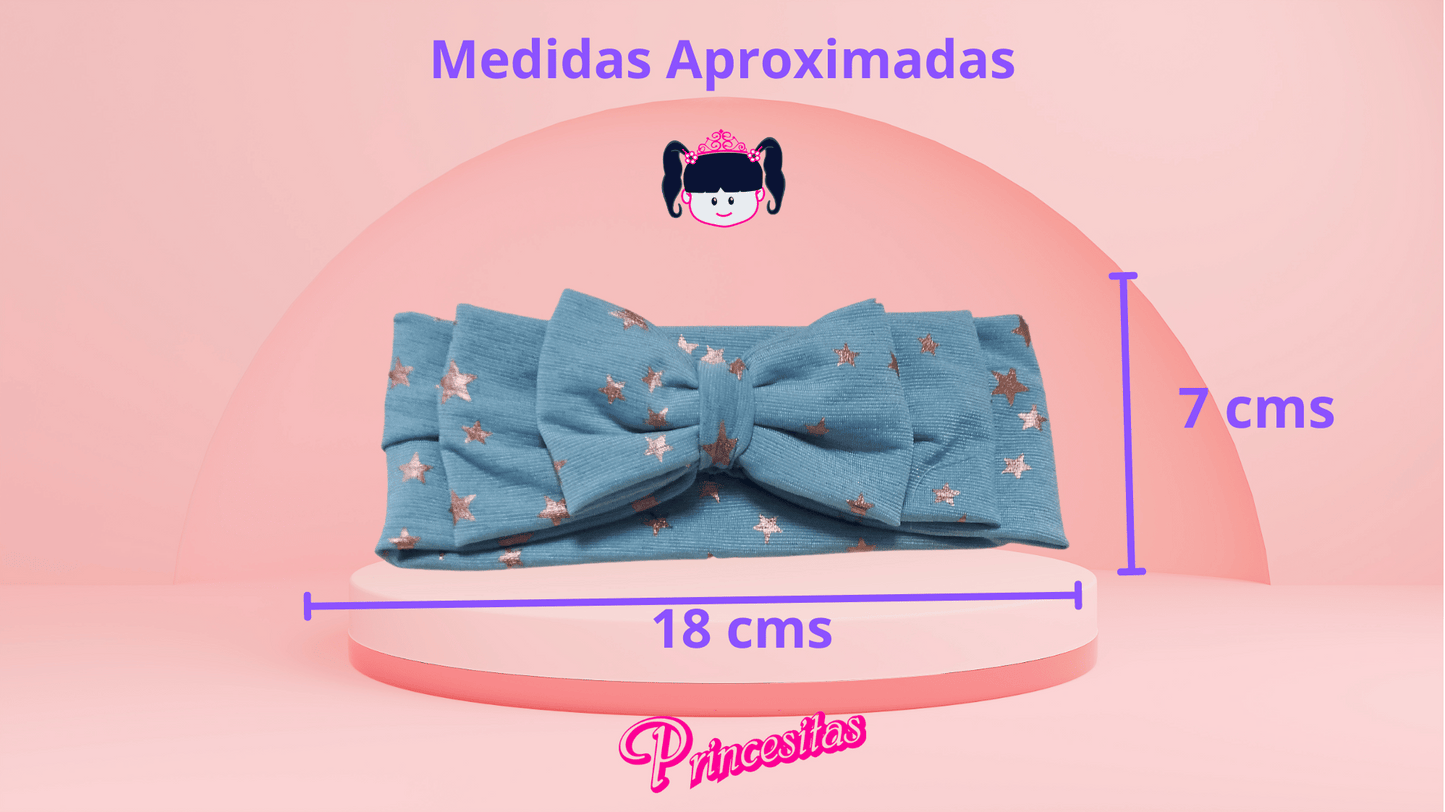 Diadema para Bebe de Licra Celeste