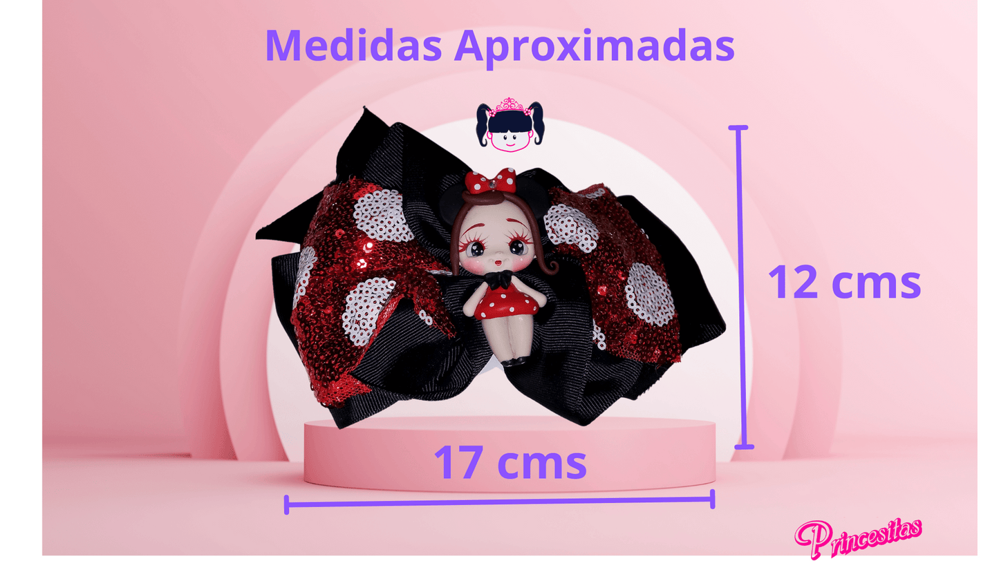 Moño grande de niña Minnie Mouse